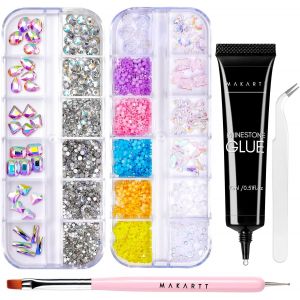Kal-Kit D'ongles Strass -15 G -Gel De Colle Rhinestone Avec Pinceau De Design D'ongles Professionnel -Charms Pour Ongles -Gel Uv Led -Pour Décoration D'ongles Diy -Accessoires De Maison - Neuf