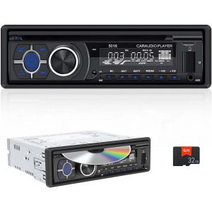 Autoradio Bluetooth CD DVD Lecteur, Autoradio 1 Din pour 12V-14.4V Voiture, Poste Radio Voiture Bluetooth 5.1 Mains Libres, FM/AM, App Control, 32GB TF, 60Wx4 - Neuf