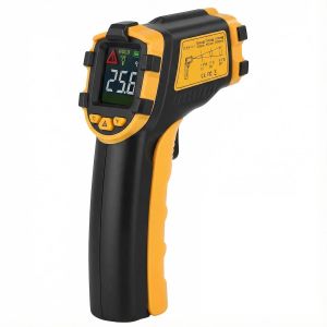 MEVRONISSHOP-Thermom&egrave;tre Infrarouge, Thermom&egrave;tre Laser Professionnel LCD Couleur Data Hold, Pistolet Thermom&egrave;tre 0.5s 12:1-50&deg;C &agrave; 390&deg;C Cuisine HVAC Barbecue, Noir/Orange - Neuf