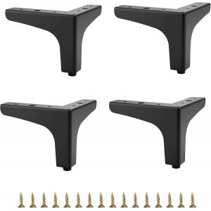 10 cm Pieds de canapé en métal 4 pièces Pieds de Meubles Modernes Pieds de Meubles de canapé Pieds surélevés Bricolage Meuble TV Meuble de canapé Pieds de Meubles de Remplacement, Noir - Neuf