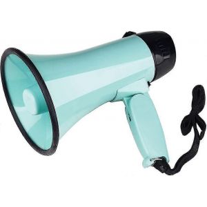 Mégaphone Portable Bullhorn 25 Watts De Puissance Megaphone Haut-Parleur Modes Voix Et Sirène/Alarme (Sarcelle) - Neuf