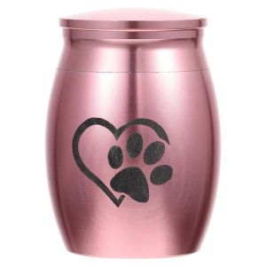 Urne Fun&eacute;raire &Eacute;l&eacute;gante En M&eacute;tal Or Rose Pour Animaux De Compagnie &iquest; R&eacute;cipient &Agrave; Cendres En Acier Inoxydable Durable Pour Chiens Et Chats, Souvenir Comm&eacute;moratif Parfait - Neuf