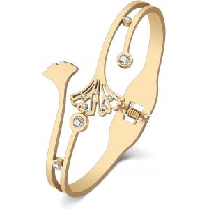 Kal-Bracelets Feuille D'erable En Acier Inoxydable Bracelets Feuille De Palmier Pour Femmes Filles Charms Cadeaux D'automne - Neuf