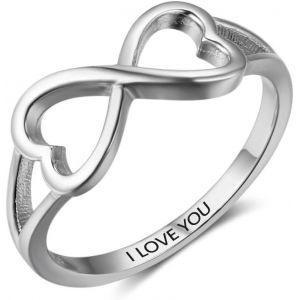 Kahfl-Bague En Argent Sterling 925-Pour Femme-Avec N?ud « Ich Liebe Dich Promise »-Cadeau Pour Femme-Bagues D'amitié-Bague De Fiançailles-Taille 47-62 - Neuf