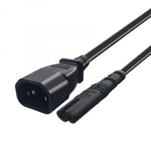 Câble adaptateur IEC 3-Pin C14 mâle à convertisseur C7 femelle pour bouilloire PDU UPS (2.0M) - Neuf