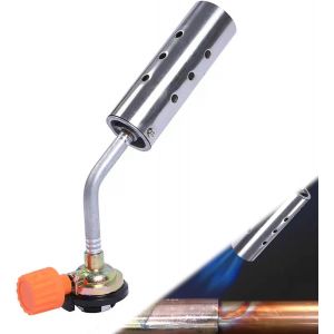 MEVRONISSHOP-Desherbeur Thermique, Chalumeau Gaz en Acier Inoxydable, Bruleur Gaz Coupe Vent pour D&eacute;sherbage et Allumage Barbecue - Neuf