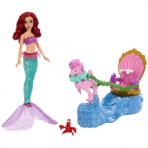 Disney Princess Mattel-Ariel et son Char-Coffret avec poup&eacute;e et figurine - Neuf