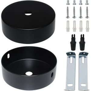 Kal-Auvent De Plafond 2 Pcs 80 X 20mm Rosace Plafond Noir Cache Fil Pour Lustre Avec Accessoire D¿Installation Pour Maison Jardin Suspension Ou Lustre - Neuf