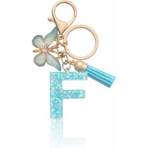 KAL-Porte-Clés Lettre Porte-Clés Fille Lettre Initiale Porte-Clés Pour Femmes Femmes, Bleu - Neuf