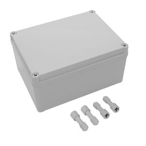 Bo&icirc;te de jonction &eacute;tanche IP67 en plastique ABS-Bo&icirc;tier &eacute;tanche &agrave; la poussi&egrave;re-Pour projets de bricolage-Gris-200 x 150 x 100 mm - Neuf
