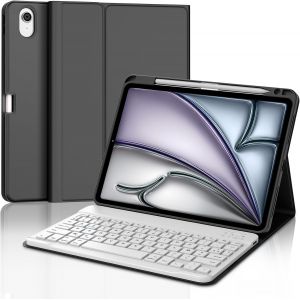 Clavier Ipad Air 11 Pouces M3/M2 (2025/2024), Coque Clavier Azerty Français, Étui Clavier Détachable Sans Fil Bluetooth Pour Ipad Air 11 M2 2024/M3 2025 11 Pouces, Noir[Z251] - Neuf