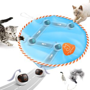 Jouet Balle Interactive Pour Chat, Traqueur Amusant, Balle De Poursuite Lumineuse Avec Pochette Mystichaser, Queue Duveteuse, Une Petite Souris - Neuf