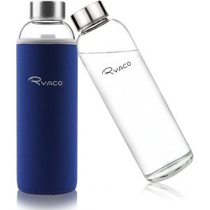 Eryi-Bouteille D'eau En Verre De 550ml/18oz Sans Bpa¿ Bouteille En Borosilicate Anti-Fuite¿Idéale Pour Maison, Les Voyages, Le Sport, Le Yoga, La Gym, Les Boissons Chaudes Et Froides Avec - Neuf