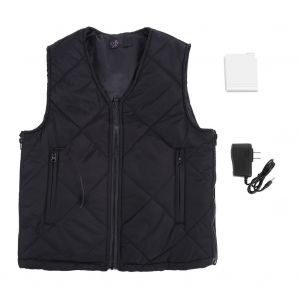 Gilet Chauffant Electrique D'hiver A Col En V Pour Homme Et Femme, Veste Chauffante Avec Controle De La Temperature Et Batterie, Taille Xl - Neuf