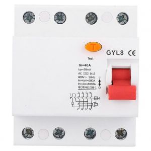 GYL8 4P 400VAC RCCB Disjoncteur &agrave; courant r&eacute;siduel Protection contre les fuites &eacute;lectriques (40A) - Neuf