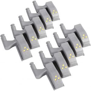 meimie-Charnière D'Armoire À Capteur Led, Petite Veilleuse Avec Interrupteur Activé Par La Porte Pour La Maison, Le Salon, La Chambre À Coucher, Armoire, 10 Pièces(Blanche) - Neuf