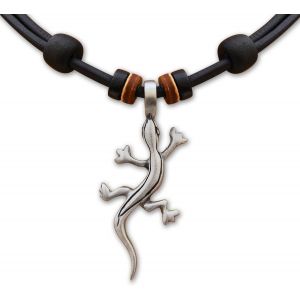 Kal-Collier En Cuir Avec Pendentif Gecko Pour Hommes & Femmes R&eacute;glable Collier De Surfeur - Neuf