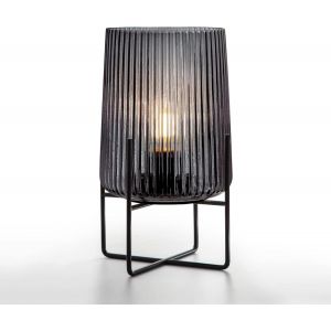 Kaltd-Lampe De Table Sans Fil,Lampe De Table Mobile En Verre Avec Fonction Minuterie,Lampe De Chevet Décorative À Piles,Salon (Gris,Petit) - Neuf