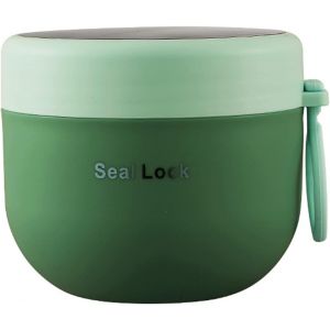 Muesli To-Go Cup 600ml Muesli Cup Yaourt-Cup Yaourt Peut &Eacute;tanche Salad To-Go Cup Porridge Pp Lunch Box Lunch Pot To Go & Pliant Cuill&egrave;re Pour Chaque Petit D&eacute;jeuner - Vert - Neuf