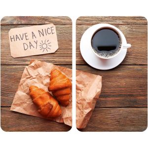 Kalanka-Plaque De Protection En Verre Nice Day Set De 2 - Set De 2, Couvre-Plaque De Cuisson Pour Plaques De Cuisson Vitroc&eacute;ramiques Ou Induction, Verre Tremp&eacute;, 30 X 0.8 X 52 Cm, Multicolore - Neuf