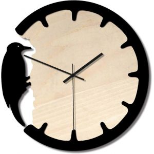 Simple Home Furnishing Woodpecker Horloge murale décorative Horloge en bois rétro - Neuf