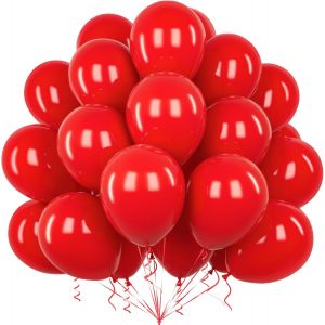 CAUC-Ballons Rouge, 50Pi&egrave;ces 12Pouces Mat Rouge Latex Ballon Arche Guirlande Fille Femme Anniversaire Mariage Proposition Valentin Douche Nuptiale Dipl&ocirc;me Retraite No&euml;l Fian&ccedil;ailles D&eacute;co - Neuf