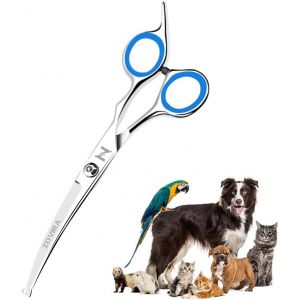 Jgd-Zovira Ciseaux De Toilettage Pour Chiens Professionnels 6,5"" Comprend Des Ciseaux Droits, Courb&eacute;s Et &Agrave; Bout Rond Pour Le Toilettage Des Animaux (Single, 6,5) - Neuf