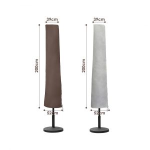 3m Parasol Avec Led Solaire Et Housse De Protection Uv40+,Grey - Neuf