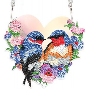 Ayuhr-Diamond Painting Pendentif Attrape-Soleil Diamond Painting Ornements Diamant Peinture Art Broderie Point De Croix Cadeau Fenêtre Porte D'entrée À Suspendre Décoration || Oiseau Colibri - Neuf