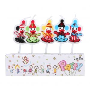 Hjlian Nouvelles Bougies D'anniversaire Pour Enfants, Couronne De Fete, Gateau Sans Fumee, Bougies En Forme De Chiffres (Clown) - Neuf