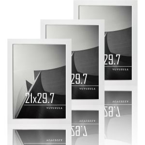 Cmwx-Lot De 3 Cadres Photo A4 En Bois Mdf - Blanc - 21 X 30 Cm - Format A4 - Neuf