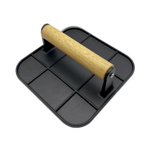 Burger carr&eacute; de 6 pouces avec manche en bois - Neuf