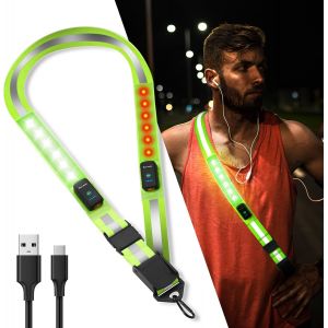 Acdsgd-Lampe De Course &Agrave; Pied Avec Ceinture R&eacute;fl&eacute;chissante, Lampe De Course Led De Type C, Rechargeable, Lumi&egrave;re De Course R&eacute;glable, Haute Visibilit&eacute; &Agrave; 360 &deg;, Pour La Course, Le Chien, La Marche, Le - Neuf