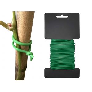 Attache torsad&eacute;e verte de 10 m pour plantes, c&acirc;bles et supports de jardin - Neuf