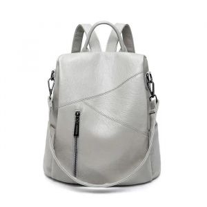 Sac à dos - Femme - Cuir véritable - Patchwork - Antivol - 31x32x15 cm - Neuf