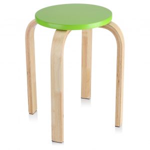 Hjlian Tabouret Empilable Antiderapant En Bois Courbe, Couleur Bonbon, Meuble De Maison, Decoration De Chambre D'enfant, Vert, 1 Piece - Neuf