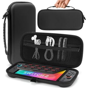Eryi-Étui Pour Nintendo Switch 2 (2025), Coque Rigide Pochette Switch 2 Avec 10 Cartouches De Jeux, Pochette De Transport Boîtier Pour Switch 2 2025 Et Accessoires, Noir - Neuf