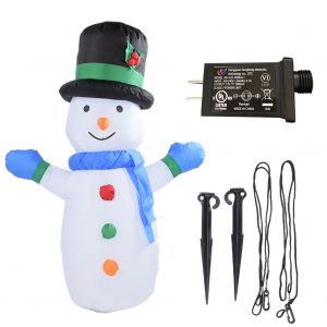 Decorations De Noel Pour Jardin, Bonhomme De Neige Gonflable Bleu De 1,2 M, Modele 100-240vus - Neuf