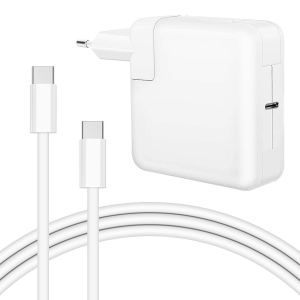 Chargeur Mac Book,100w 96w Chargeur Usb C Compatible Avec Macbook Pro 16/15/14/13 Pouces, Mac Book Air 13/15'' (2019 2025), Ipad Pro Pouces Et Tous Les Appareils Type-C, Avec Câble C-C De 2m - Neuf