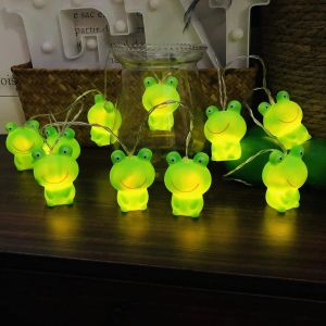 Jgd-Guirlande Lumineuse Prince Frog - Motif Grenouille - Lanternes Vertes Pour Halloween, No&euml;l, Thanksgiving, D&eacute;coration De La Maison, F&ecirc;te D'enfants (1,65 M/10 Led, Grenouille Verte) - Neuf