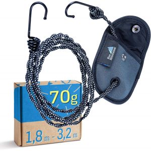 KALANKA-Corde &agrave; Linge de Camping (3 m, r&eacute;fl&eacute;chissante) pour Voyage, Vanlife, Baignoire, Caravane et Balcon - Corde &agrave; Linge de Voyage Noire - Neuf