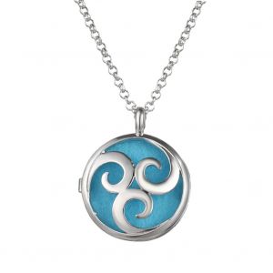 Collier Avec Cadre Photo Circulaire Et Pendentif Diffuseur D'huiles Essentielles Et De Parfum - Neuf