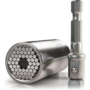 Clé universelle haut de gamme,adaptateur multifonction-outil à main de réparation d'écrou de poignée d'alimentation 7-19mm avec adaptateur - Neuf