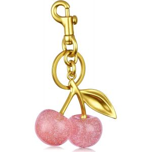 KAL-Breloque De Sac Cerise, Breloque De Sac &Agrave; Main En Forme De Cerise, Porte-Cl&eacute;s Femme, Accessoire Fashion Pour Sac Ou Cl&eacute; Voiture, Cadeau Pour Femme, Pour Sacs &Agrave; Main, Cl&eacute;s De Voiture, Sacs &Agrave; Dos - Neuf