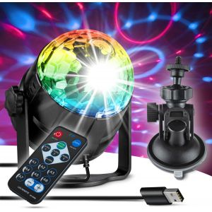 | Deluxe Boule &Agrave; Facettes Led Pour Enfants &iquest; Boule &Agrave; Facettes Contr&ocirc;l&eacute;e Par La Musique &iquest; 7 Couleurs Effet Lumi&egrave;re Disco + C&acirc;ble Usb 4 M &iquest; Lumi&egrave;re De F&ecirc;te + T&eacute;l&eacute;commande - Neuf