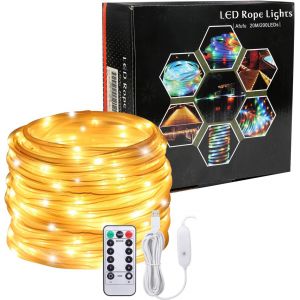 Jgd-20m Guirlande Lumineuses Usb, 200 Led 5v, Etanche Ip65, Blanc Chaud, Fil Cuivre, Tube Led Ext&eacute;rieur D&eacute;coration No&euml;l Mariage Jardin - Neuf