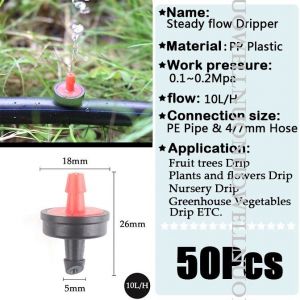50pcs débit pression compensation goutte à goutte émetteur auto-nettoyant goutte à goutte Irrigation régulateur d'eau tuyau tuyau PC goutteur - Type 10L - Neuf