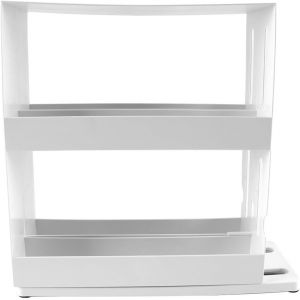 Organisateur D'épices,Organisez Les Assaisonnements,Idéal Pour Ranger Les Épices Et Les Herbes,Support À Épices Rotatif Extensible,À L'intérieur Du Placard De Cuisine,En Plastique Blanc. - Neuf