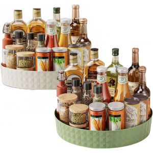 Jexnovashop-2 Pièces Plateau Tournant Placard Cuisine, Rangement Cuisine Organisateur Rangement Epices, Lazy Susan Plateau Tournant Cuisine, Multifonctionnel Plateau Tournant Cuisine - Neuf