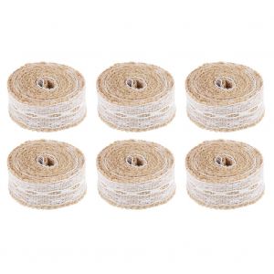 Rouleau De 2 M De Ruban De Jute Naturel A Motif Dentelle Pour Decoration De Mariage Ou De Noel - Neuf
